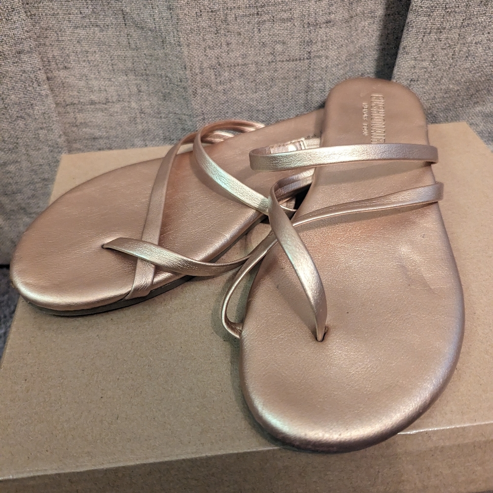 Strappy metallic sandals